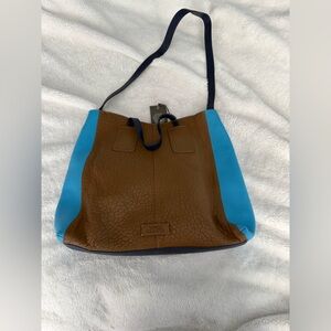 Vince Camuto Telma Tote Brown and Blue Shoulder Bag